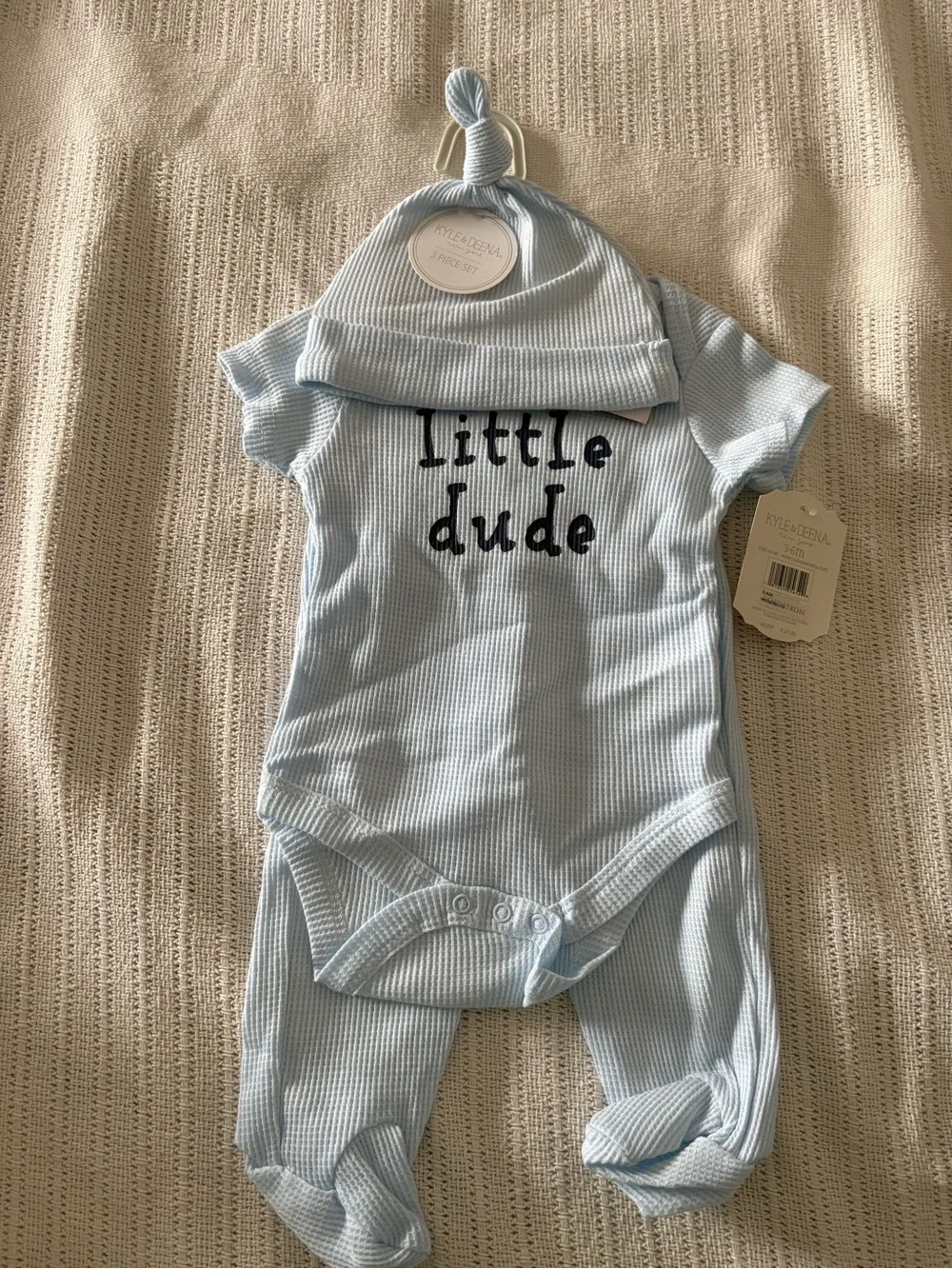 Light Blue Baby Footed Onesie set